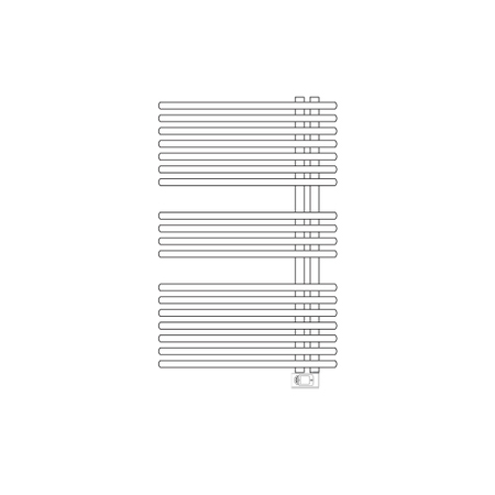 Immagine di Irsap FUNKY_S ELETTRICO scaldasalviette con collettore lato destro, 18 tubi, 2 intervalli, H.92,8 L.50 P.6,2 cm, controllo elettronico, colore bianco standard finitura lucido Cod.01 YRS050H01IR01NNN01