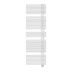 Immagine di Irsap FUNKY_S ELETTRICO scaldasalviette con collettore lato destro, 36 tubi, 4 intervalli, H.184,2 L.60 P.5 cm, con modulo bluetooth integrato, colore bianco standard finitura lucido Cod.01 YRG060Y01IR01NNN01
