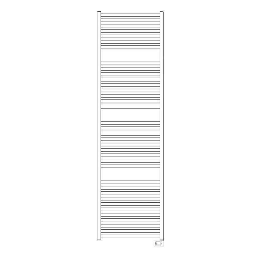 Immagine di Irsap QUADRE' ELETTRICO scaldasalviette 36 tubi, 3 intervalli, H.181,8 L.53 P.4,2 cm, con controllo elettronico, colore bianco standard finitura lucido Cod.01 QSE053H01IR01NNN01