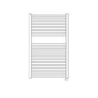 Immagine di Irsap QUADRE' ELETTRICO scaldasalviette 18 tubi, 1 intervallo, H.87,2 L.53 P.4,2 cm, con controllo elettronico, colore bianco standard finitura lucido QSS053H01IR01NNN01