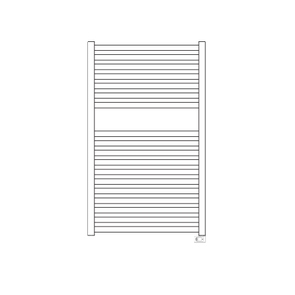 Immagine di Irsap QUADRE' ELETTRICO scaldasalviette 18 tubi, 1 intervallo, H.87,2 L.53 P.4,2 cm, con controllo elettronico, colore bianco standard finitura lucido QSS053H01IR01NNN01