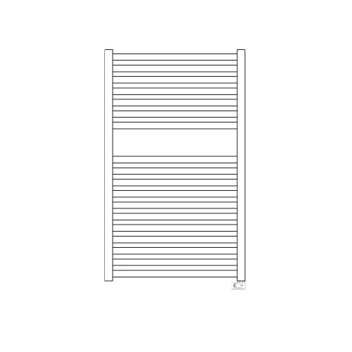 Immagine di Irsap QUADRE' ELETTRICO scaldasalviette 18 tubi, 1 intervallo, H.87,2 L.53 P.3 cm, con controllo elettronico, colore bianco standard finitura lucido Cod.01 QSS053H01IR01NNN01