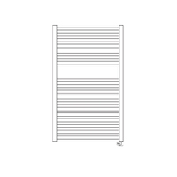 Immagine di Irsap QUADRE' ELETTRICO scaldasalviette 18 tubi, 1 intervallo, H.87,2 L.53 P.4,2 cm, con modulo bluetooth integrato, colore bianco standard finitura lucido Cod.01 QSS053Y01IR01NNN