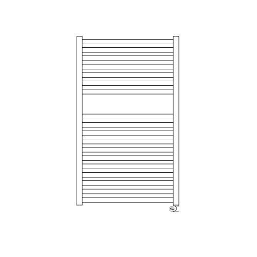 Immagine di Irsap QUADRE' ELETTRICO scaldasalviette 18 tubi, 1 intervallo, H.87,2 L.53 P.3 cm, con modulo bluetooth integrato, colore bianco standard finitura lucido Cod.01 QSS053Y01IR01NNN01