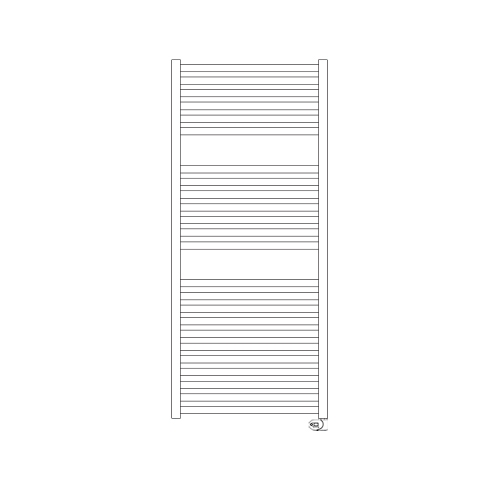 Immagine di Irsap QUADRE' ELETTRICO scaldasalviette 24 tubi, 2 intervallo, H.121,6 L.53 P.3 cm, con modulo bluetooth integrato, colore bianco standard finitura lucido Cod.01 QSM053Y01IR01NNN01