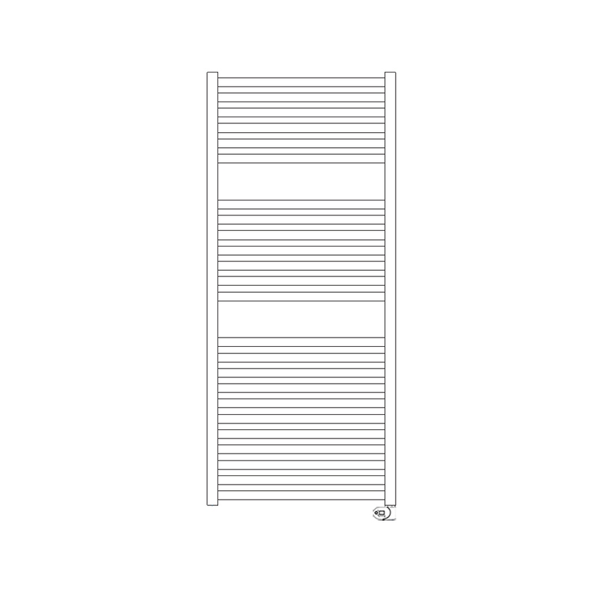 Immagine di Irsap QUADRE' ELETTRICO scaldasalviette 24 tubi, 2 intervallo, H.121,6 L.53 P.3 cm, con modulo bluetooth integrato, colore bianco standard finitura lucido Cod.01 QSM053Y01IR01NNN