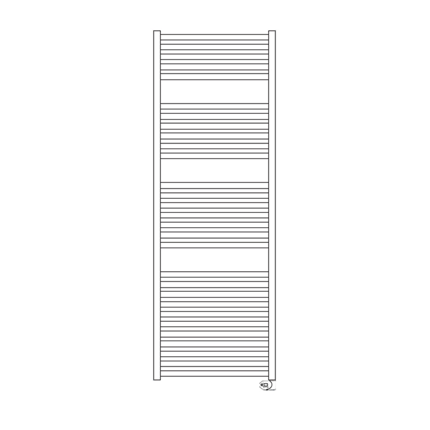 Immagine di Irsap QUADRE' ELETTRICO scaldasalviette 29 tubi, 3 intervallo, H.151,7 L.53 P.3 cm, con modulo bluetooth integrato, colore bianco standard finitura lucido Cod.01 QSL053Y01IR01NNN