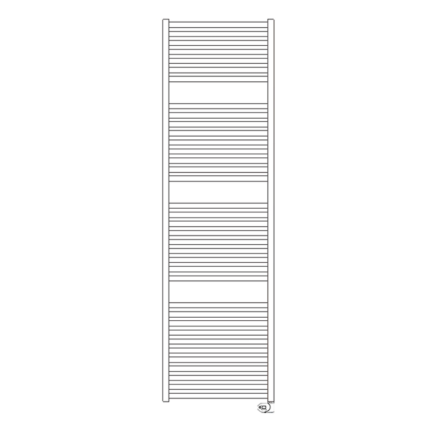 Immagine di Irsap QUADRE' ELETTRICO scaldasalviette 36 tubi, 3 intervallo, H.181,8 L.53 P.3 cm, con modulo bluetooth integrato, colore bianco standard finitura lucido Cod.01 QSE053Y01IR01NNN