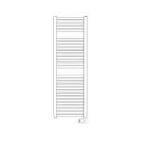Immagine di Irsap NOVO ELETTRICO scaldasalviette, 29 tubi, 2 intervalli, H.119,6 L.50 P.3 cm, con controllo elettronico, colore bianco standard finitura lucido Cod.01 NOM050H01IR01NNN01