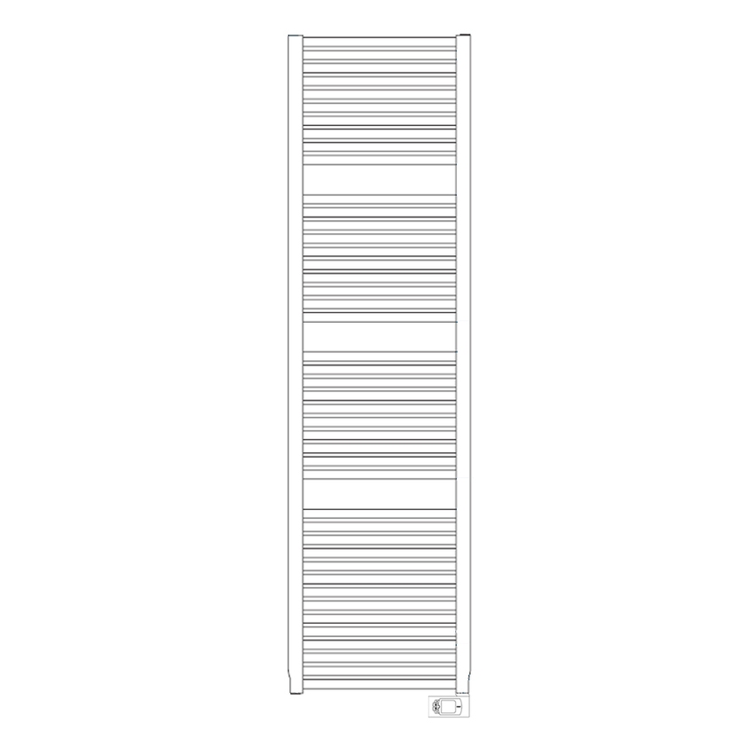 Immagine di Irsap NOVO ELETTRICO scaldasalviette, 44 tubi, 3 intervalli, H.180,8 L.50 P.3 cm, con controllo elettronico, colore bianco standard finitura lucido Cod.01 NOG050H01IR01NNN01