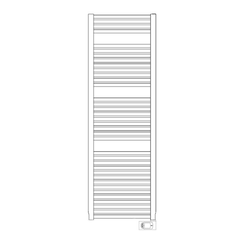 Immagine di Irsap NOVO ELETTRICO scaldasalviette, 36 tubi, 3 intervalli, H.152 L.50 P.3 cm, con controllo elettronico, colore grigio antracite finitura opaco NOL050H6VIR01NNN