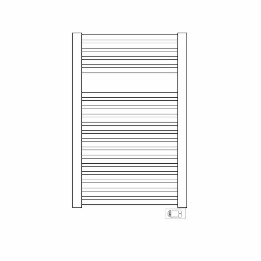 Immagine di Irsap NOVO CROMATO ELETTRICO scaldasalviette 19 tubi H.76,4 L.50 P.3 cm con termostato elettronico, finitura cromo Cod.50 NLP050K50IR01NNN01