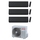 Toshiba SHORAI EDGE BLACK R32 Climatizzatore a parete trial split inverter Wi-Fi nero | unità esterna 5.2 kW unità interne 12000+7000+7000 BTU RAS-3M18G3AVG-E+RAS-[B13|B07|B07]G3KVSGB-E