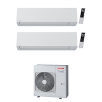 Immagine di Toshiba SHORAI EDGE WHITE R32 Climatizzatore a parete dual split inverter Wi-Fi bianco | unità esterna 8 kW unità interne 21000+9000 BTU RAS-4M27G3AVG-E+RAS-[B22|B10]G3KVSG-E