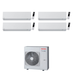 Immagine di Toshiba SHORAI EDGE WHITE R32 Climatizzatore a parete quadri split inverter Wi-Fi bianco | unità esterna 8 kW unità interne 7000+7000+7000+7000 BTU RAS-4M27G3AVG-E+RAS-[B07|B07|B07|B07]G3KVSG-E