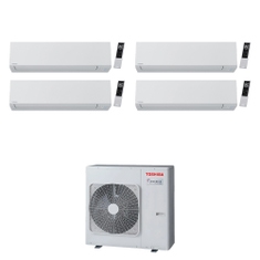 Immagine di Toshiba SHORAI EDGE WHITE R32 Climatizzatore a parete quadri split inverter Wi-Fi bianco | unità esterna 8 kW unità interne 12000+9000+9000+9000 BTU RAS-4M27G3AVG-E+RAS-[B13|B10|B10|B10]G3KVSG-E