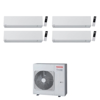 Immagine di Toshiba SHORAI EDGE WHITE R32 Climatizzatore a parete quadri split inverter Wi-Fi bianco | unità esterna 10 kW unità interne 5000+5000+5000+5000 BTU RAS-5M34G3AVG-E+RAS-[M05|M05|M05|M05]G3KVSG-E