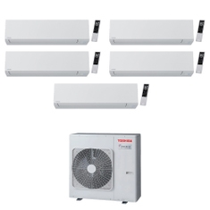 Immagine di Toshiba SHORAI EDGE WHITE R32 Climatizzatore a parete penta split inverter Wi-Fi bianco | unità esterna 10 kW unità interne 7000+7000+7000+5000+5000 BTU RAS-5M34G3AVG-E+RAS-[B07|B07|B07|M05|M05]G3KVSG-E