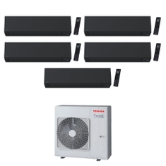 Immagine di Toshiba SHORAI EDGE BLACK R32 Climatizzatore a parete penta split inverter Wi-Fi nero | unità esterna 10 kW unità interne 5000+5000+5000+5000+5000 BTU RAS-5M34G3AVG-E+RAS-[M05|M05|M05|M05|M05]G3KVSGB-E