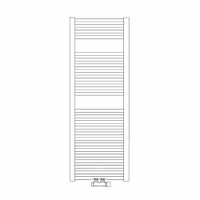 Immagine di Irsap GEO scaldasalviette, 25 tubi, 2 intervalli, H.124,8 L.55 P.3 cm, con allacciamento 50, colore bianco finitura opaco Cod.J8 ECM055BJ8IR50NNN02