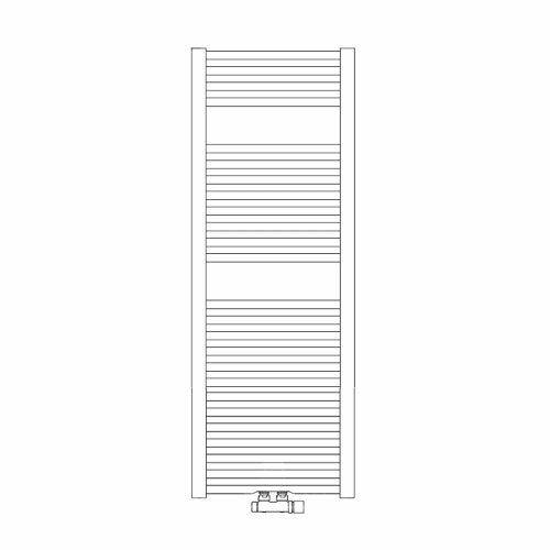Immagine di Irsap GEO scaldasalviette, 25 tubi, 2 intervalli, H.124,8 L.55 P.3 cm, con allacciamento 50, colore bianco finitura opaco Cod.J8 ECM055BJ8IR50NNN02