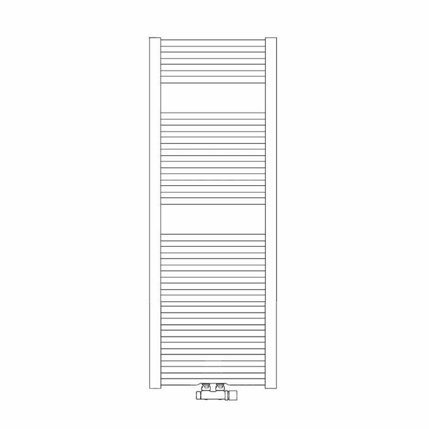 Immagine di Irsap GEO scaldasalviette, 25 tubi, 2 intervalli, H.124,8 L.55 P.3 cm, con allacciamento 50, colore bianco finitura opaco Cod.J8 ECM055BJ8IR50NNN02