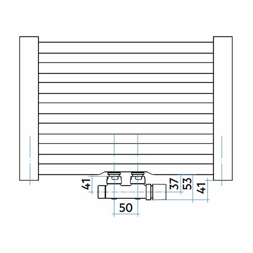 Immagine di Irsap GEO scaldasalviette, 25 tubi, 2 intervalli, H.124,8 L.55 P.3 cm, con allacciamento 50, colore bianco finitura opaco Cod.J8 ECM055BJ8IR50NNN02
