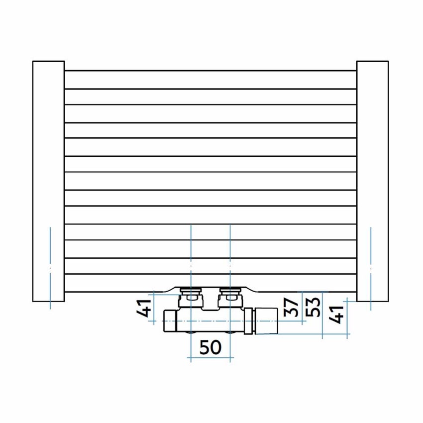 Immagine di Irsap GEO scaldasalviette, 25 tubi, 2 intervalli, H.124,8 L.55 P.3 cm, con allacciamento 50, colore nero finitura opaco Cod.K1 ECM055BK1IR50NNN02