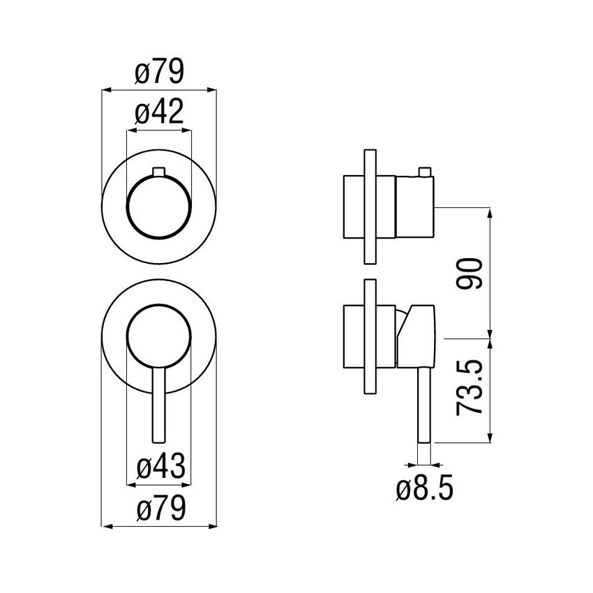 Immagine di Nobili LIVE miscelatore doccia solo parte esterna monocomando per incasso a 2 o 3 vie, finitura cromo WE81102/1TCR