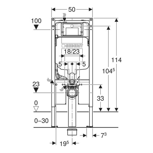 Immagine di Geberit DUOFIX modulo per WC sospeso con cassetta di risciacquo da incasso Sigma 8 cm, 114 cm 111.795.00.2