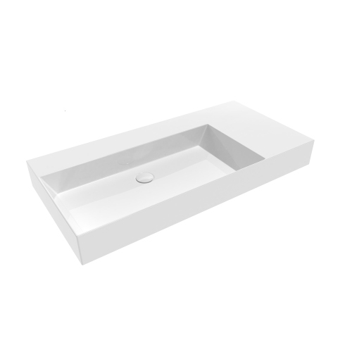 Immagine di Flaminia APPLIGHT 105 lavabo L.105 P.51 cm da appoggio, sospeso e top, con piano rubinetteria, senza troppopieno, colore bianco finitura lucido AP10551