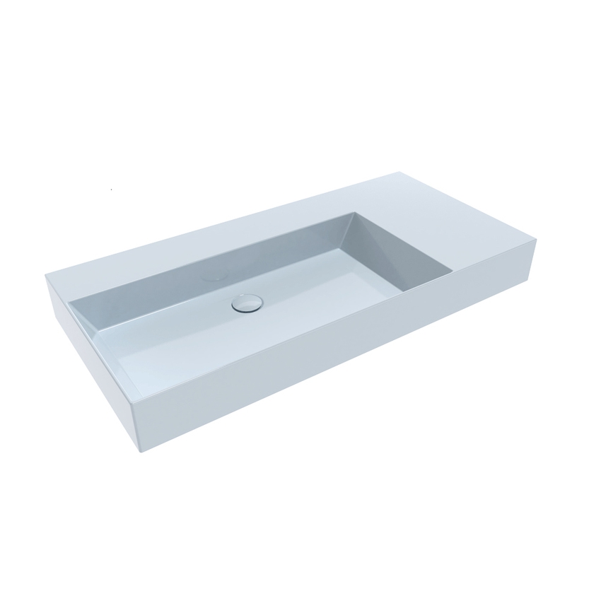 Immagine di Flaminia APPLIGHT 105 lavabo L.105 P.51 cm da appoggio, sospeso e top, con piano rubinetteria, senza troppopieno, colore azzurro polvere finitura lucido AP10551AP