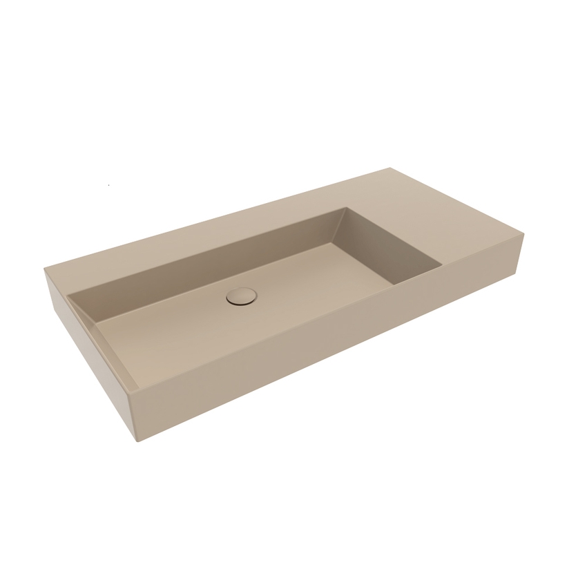 Immagine di Flaminia APPLIGHT 105 lavabo L.105 P.51 cm da appoggio, sospeso e top, con piano rubinetteria, senza troppopieno, colore argilla finitura opaco AP10551ARG