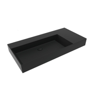 Immagine di Flaminia APPLIGHT 105 lavabo L.105 P.51 cm da appoggio, sospeso e top, con piano rubinetteria, senza troppopieno, colore carbone finitura opaco AP10551CAR