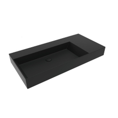 Immagine di Flaminia APPLIGHT 105 lavabo L.105 P.51 cm da appoggio, sospeso e top, con piano rubinetteria, senza troppopieno, colore carbone finitura opaco AP10551CAR