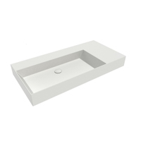 Immagine di Flaminia APPLIGHT 105 lavabo L.105 P.51 cm da appoggio, sospeso e top, con piano rubinetteria, senza troppopieno, colore bianco latte finitura opaco AP10551LAT