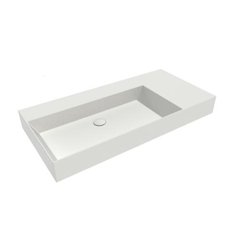 Immagine di Flaminia APPLIGHT 105 lavabo L.105 P.51 cm da appoggio, sospeso e top, con piano rubinetteria, senza troppopieno, colore bianco latte finitura opaco AP10551LAT