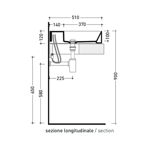 Immagine di Flaminia APPLIGHT 60 lavabo L.60 P.51 cm da appoggio, sospeso e top, con piano rubinetteria, senza troppopieno, colore bianco finitura lucido AP6051