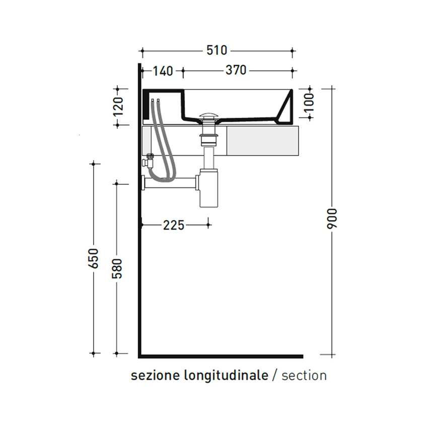 Immagine di Flaminia APPLIGHT 60 lavabo L.60 P.51 cm da appoggio, sospeso e top, con piano rubinetteria, senza troppopieno, colore bianco finitura lucido AP6051