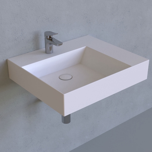 Immagine di Flaminia APPLIGHT 60 lavabo L.60 P.51 cm da appoggio, sospeso e top, con piano rubinetteria, senza troppopieno, colore bianco finitura lucido AP6051