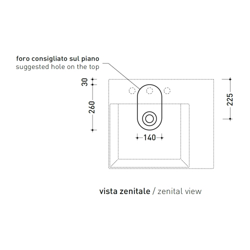 Immagine di Flaminia APPLIGHT 60 lavabo L.60 P.51 cm da appoggio, sospeso e top, con piano rubinetteria, senza troppopieno, colore bianco finitura lucido AP6051