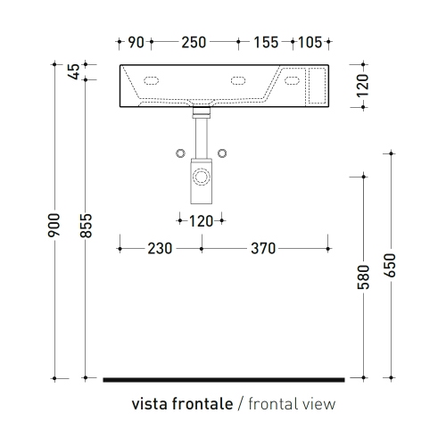 Immagine di Flaminia APPLIGHT 60 lavabo L.60 P.51 cm da appoggio, sospeso e top, con piano rubinetteria, senza troppopieno, colore bianco finitura lucido AP6051