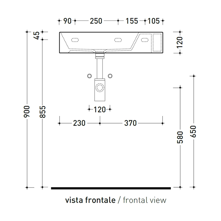 Immagine di Flaminia APPLIGHT 60 lavabo L.60 P.51 cm da appoggio, sospeso e top, con piano rubinetteria, senza troppopieno, colore bianco finitura lucido AP6051