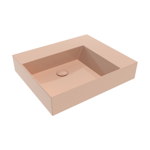 Immagine di Flaminia APPLIGHT 60 lavabo L.60 P.51 cm da appoggio, sospeso e top, con piano rubinetteria, senza troppopieno, colore avana finitura lucido AP6051AV