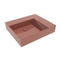 Immagine di Flaminia APPLIGHT 60 lavabo L.60 P.51 cm da appoggio, sospeso e top, con piano rubinetteria, senza troppopieno, colore terracotta finitura lucido AP6051TC