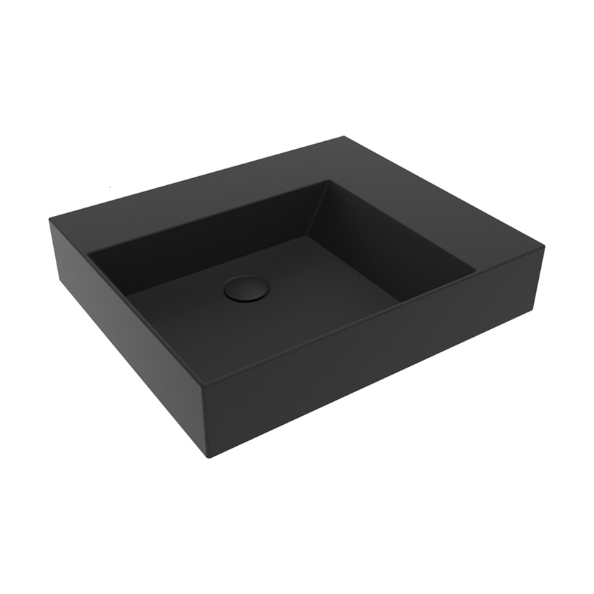 Immagine di Flaminia APPLIGHT 60 lavabo L.60 P.51 cm da appoggio, sospeso e top, con piano rubinetteria, senza troppopieno, colore carbone finitura opaco AP6051CAR