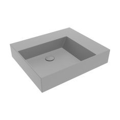 Immagine di Flaminia APPLIGHT 60 lavabo L.60 P.51 cm da appoggio, sospeso e top, con piano rubinetteria, senza troppopieno, colore cenere finitura opaco AP6051CEN