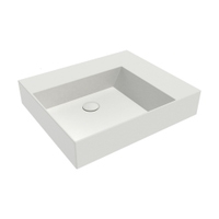 Immagine di Flaminia APPLIGHT 60 lavabo L.60 P.51 cm da appoggio, sospeso e top, con piano rubinetteria, senza troppopieno, colore bianco latte finitura opaco AP6051LAT