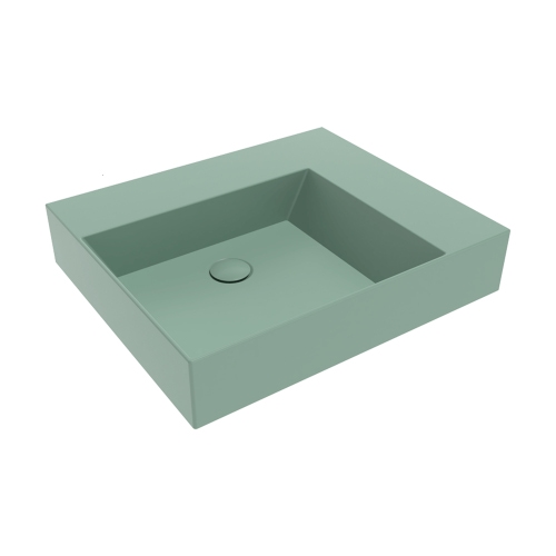 Immagine di Flaminia APPLIGHT 60 lavabo L.60 P.51 cm da appoggio, sospeso e top, con piano rubinetteria, senza troppopieno, colore menta finitura opaco AP6051ME