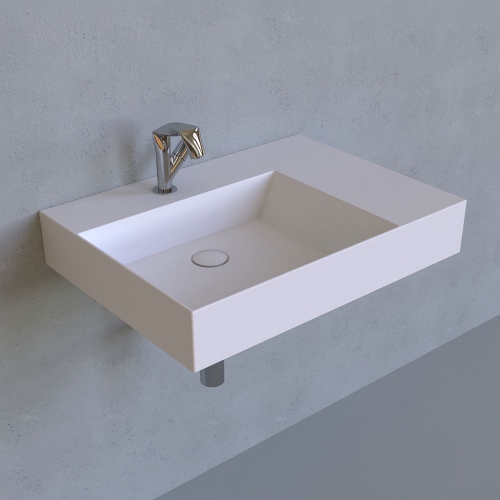 Immagine di Flaminia APPLIGHT 70 lavabo L.70 P.51 cm da appoggio, sospeso e top, con piano rubinetteria, senza troppopieno, colore bianco finitura lucido AP7051